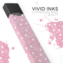The Pink Watercolor Surface with White Polka Dots - Premium Decal Protective Skin-Wrap Sticker compatible with the Juul Labs vaping device