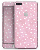 The Pink Watercolor Surface with White Polka Dots - Skin-kit for the iPhone 8 or 8 Plus