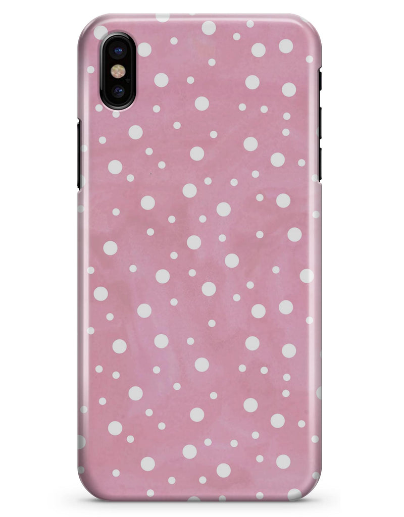 The Pink Watercolor Surface with White Polka Dots - iPhone X Clipit Case
