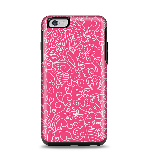 The Pink & White Abstract Illustration V3 Apple iPhone 6 Plus Otterbox Symmetry Case Skin Set