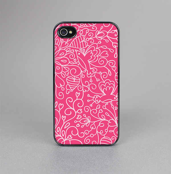 The Pink & White Abstract Illustration V3 Skin-Sert for the Apple iPhone 4-4s Skin-Sert Case