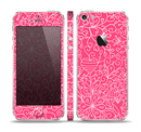 The Pink & White Abstract Illustration V3 Skin Set for the Apple iPhone 5
