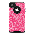 The Pink & White Abstract Illustration V3 Skin for the iPhone 4-4s OtterBox Commuter Case