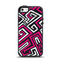 The Pink & White Abstract Maze Pattern Apple iPhone 5-5s Otterbox Symmetry Case Skin Set