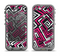 The Pink & White Abstract Maze Pattern Apple iPhone 5c LifeProof Nuud Case Skin Set