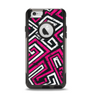 The Pink & White Abstract Maze Pattern Apple iPhone 6 Otterbox Commuter Case Skin Set