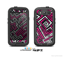 The Pink & White Abstract Maze Pattern Skin For The Samsung Galaxy S3 LifeProof Case