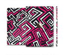 The Pink & White Abstract Maze Pattern Full Body Skin Set for the Apple iPad Mini 3