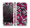 The Pink & White Abstract Maze Pattern Skin Set for the Apple iPhone 5s