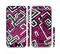 The Pink & White Abstract Maze Pattern Sectioned Skin Series for the Apple iPhone 6