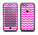 The Pink & White Chevron Pattern Apple iPhone 6/6s LifeProof Fre Case Skin Set