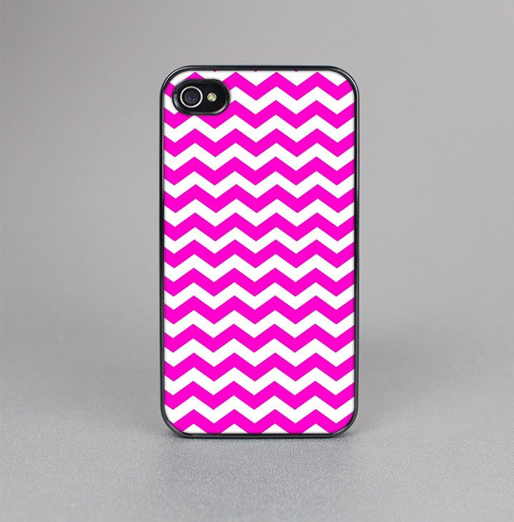 The Pink & White Chevron Pattern Skin-Sert for the Apple iPhone 4-4s Skin-Sert Case