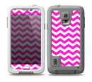The Pink & White Chevron Pattern Skin for the Samsung Galaxy S5 frē LifeProof Case