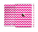 The Pink & White Chevron Pattern Full Body Skin Set for the Apple iPad Mini 3