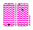 The Pink & White Chevron Pattern Sectioned Skin Series for the Apple iPhone 6s Plus