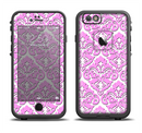 The Pink & White Delicate Pattern Apple iPhone 6/6s LifeProof Fre Case Skin Set