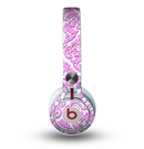 The Pink & White Delicate Pattern Skin for the Beats by Dre Mixr Headphones