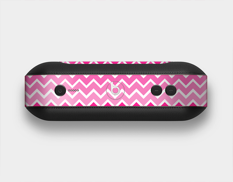 The Pink & White Ombre Chevron V2 Pattern Skin Set for the Beats Pill Plus