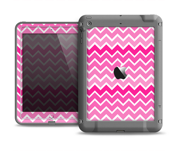 The Pink & White Ombre Chevron V2 Pattern Apple iPad Air LifeProof Fre Case Skin Set