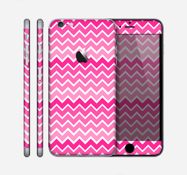 The Pink & White Ombre Chevron V2 Pattern Skin for the Apple iPhone 6 Plus