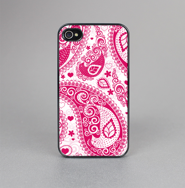 The Pink & White Paisley Pattern V421 Skin-Sert for the Apple iPhone 4-4s Skin-Sert Case