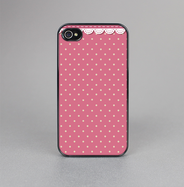 The Pink & White Polka Dot Pattern V4 Skin-Sert for the Apple iPhone 4-4s Skin-Sert Case