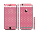 The Pink & White Polka Dot Pattern V4 Sectioned Skin Series for the Apple iPhone 6s Plus