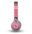 The Pink & White Polka Dot Pattern V4 Skin for the Beats by Dre Mixr Headphones