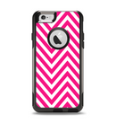The Pink & White Sharp Chevron Pattern Apple iPhone 6 Otterbox Commuter Case Skin Set