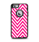 The Pink & White Sharp Chevron Pattern Apple iPhone 6 Otterbox Defender Case Skin Set