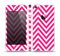 The Pink & White Sharp Chevron Pattern Skin Set for the Apple iPhone 5