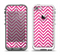 The Pink & White Sharp Glitter Print Chevron Apple iPhone 5-5s LifeProof Fre Case Skin Set