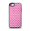 The Pink & White Sharp Glitter Print Chevron Apple iPhone 5-5s Otterbox Symmetry Case Skin Set