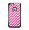 The Pink & White Sharp Glitter Print Chevron Apple iPhone 6 Plus Otterbox Commuter Case Skin Set