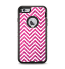 The Pink & White Sharp Glitter Print Chevron Apple iPhone 6 Plus Otterbox Defender Case Skin Set