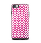 The Pink & White Sharp Glitter Print Chevron Apple iPhone 6 Plus Otterbox Symmetry Case Skin Set