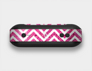 The Pink & White Sharp Glitter Print Chevron Skin Set for the Beats Pill Plus