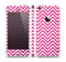 The Pink & White Sharp Glitter Print Chevron Skin Set for the Apple iPhone 5