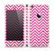 The Pink & White Sharp Glitter Print Chevron Skin Set for the Apple iPhone 5s