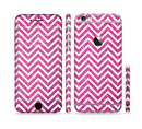 The Pink & White Sharp Glitter Print Chevron Sectioned Skin Series for the Apple iPhone 6