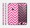 The Pink & White Sharp Glitter Print Chevron Skin for the Apple iPhone 6