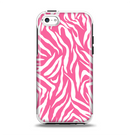 The Pink & White Vector Zebra Print Apple iPhone 5c Otterbox Symmetry Case Skin Set