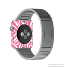 The Pink & White Vector Zebra Print Full-Body Skin Kit for the Apple Watch