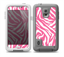 The Pink & White Vector Zebra Print Skin for the Samsung Galaxy S5 frē LifeProof Case