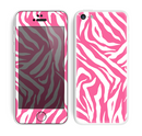 The Pink & White Vector Zebra Print Skin for the Apple iPhone 5c