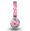 The Pink & White Vector Zebra Print Skin for the Beats by Dre Mixr Headphones