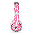 The Pink & White Vector Zebra Print Skin for the Beats by Dre Studio (2013+ Version) Headphones