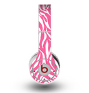 The Pink & White Vector Zebra Print Skin for the Original Beats by Dre Wireless Headphones