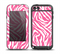 The Pink & White Vector Zebra Print Skin for the iPod Touch 5th Generation frē LifeProof Case