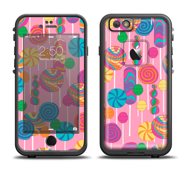 The Pink With Vector Color Treats Apple iPhone 6 LifeProof Fre Case Skin Set